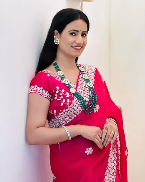 Pure soft jimmy choo silk sarees with sequence work