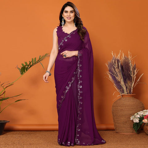 Tranding Beautifull Designer Georgette Fancy Saree