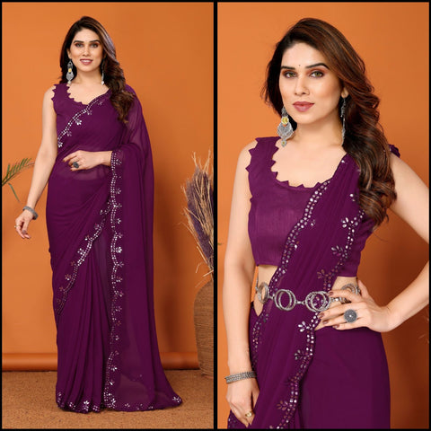 Tranding Beautifull Designer Georgette Fancy Saree