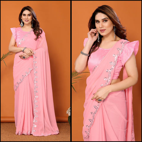 Tranding Beautifull Designer Georgette Fancy Saree