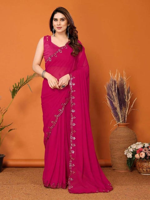 Tranding Beautifull Designer Georgette Fancy Saree