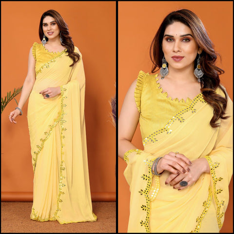 Tranding Beautifull Designer Georgette Fancy Saree