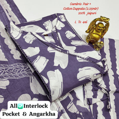 Premium Cotton Kurti Pant With Dupatta Suit
