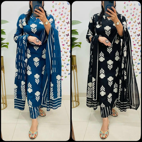 WOMEN'S JAIPURI RAYON PRINTED DUPATTA SUIT