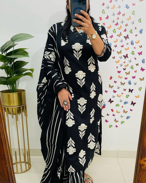 WOMEN'S JAIPURI RAYON PRINTED DUPATTA SUIT