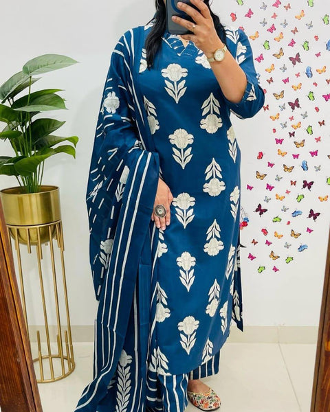WOMEN'S JAIPURI RAYON PRINTED DUPATTA SUIT