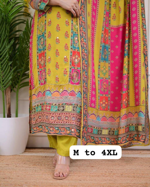 Kurti with pent and dupatta suit Heavy digital print