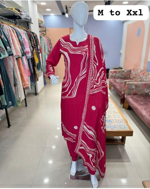 Kurti with pent and dupatta suit Heavy digital print