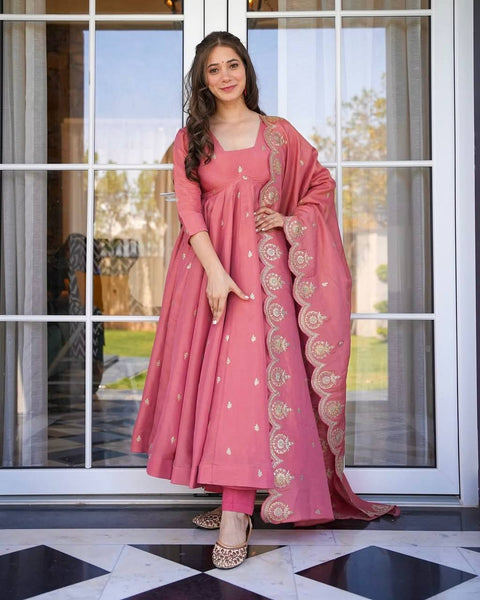 Womens Fancy Anarkali With Pant and Dupatta Suit Latest Design