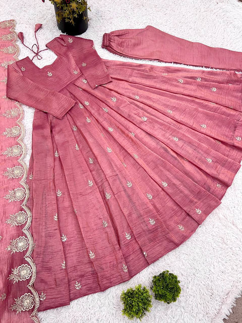 Womens Fancy Anarkali With Pant and Dupatta Suit Latest Design