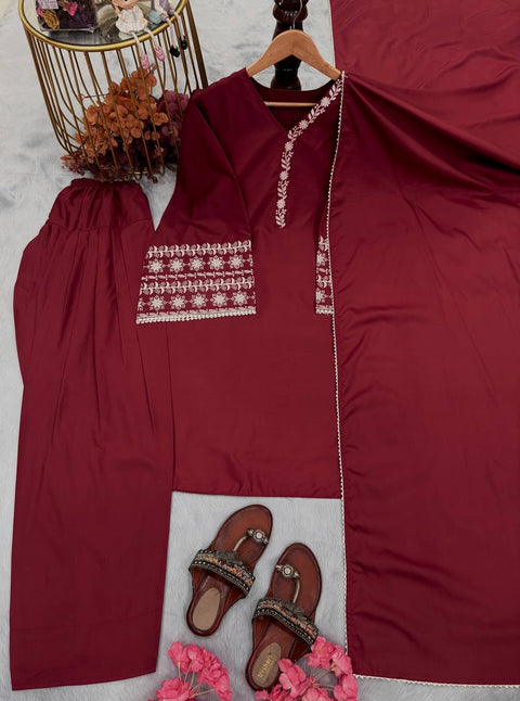 Embroidered Trending Pakistani Full Sleeves Viscose Rayon Kurti Suit