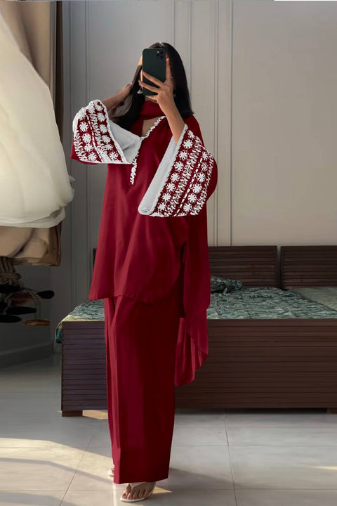 Embroidered Trending Pakistani Full Sleeves Viscose Rayon Kurti Suit