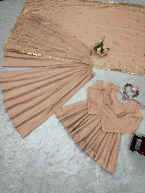 Georgette Embroidery Kurta Sharara Set With Dupatta