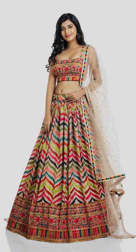BEAUTIFUL GEORGETTE SEQUENCE WORK LEHENGAS CHOLI