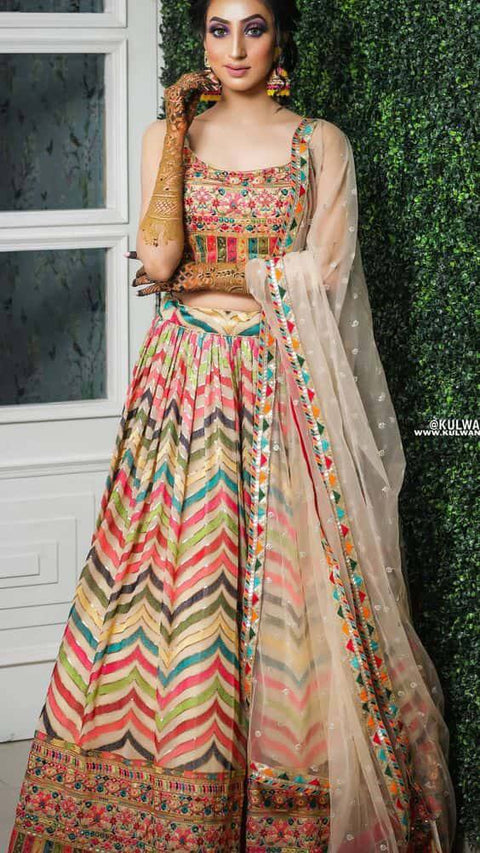 BEAUTIFUL GEORGETTE SEQUENCE WORK LEHENGAS CHOLI