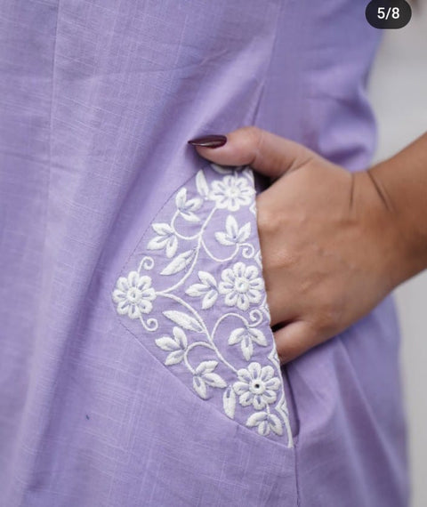 Rayon Embroidered Straight Kurti with Pant