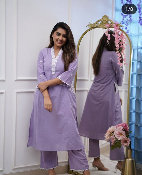 Rayon Embroidered Straight Kurti with Pant