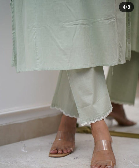 Rayon Embroidered Straight Kurti with Pant