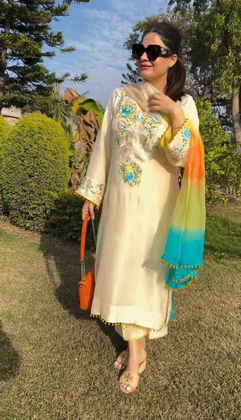 New Designer Party Wear Look Top-Dupatta and Fully Stiched Bottom