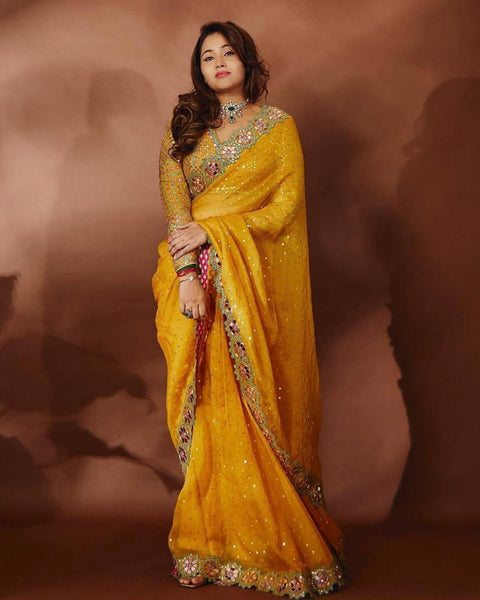 Bandhani saree, Bandhej saree, Top selling saree, Saree with blouse, pure georgette