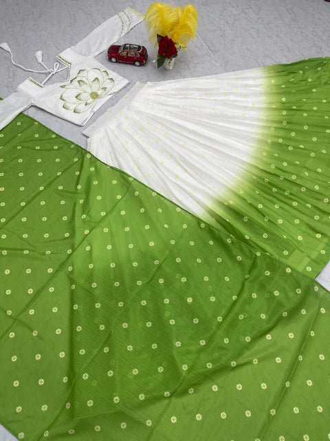 Banarasi Indo-Western Crop Top Ready Made Lehenga