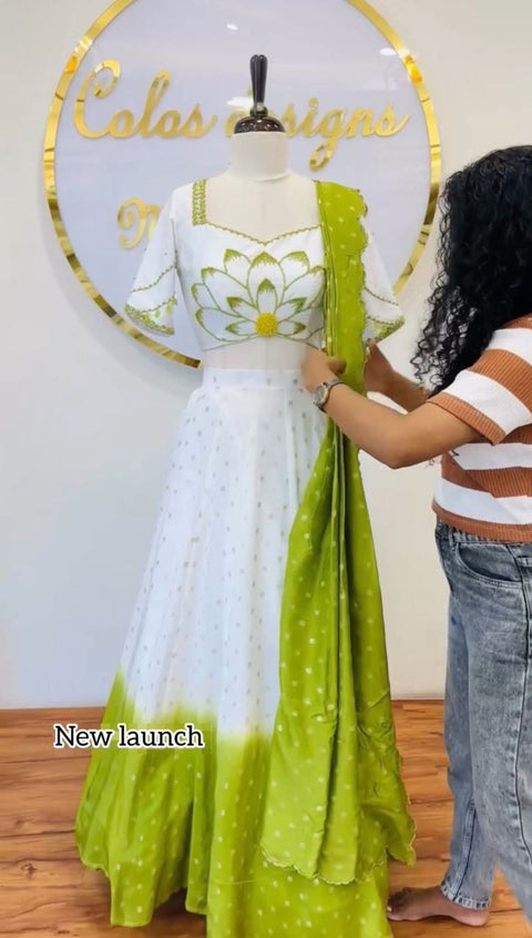 Banarasi Indo-Western Crop Top Ready Made Lehenga