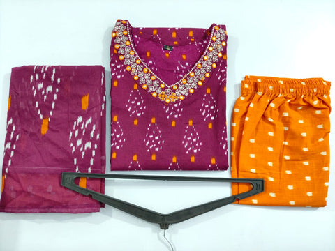 Viscose Women Straight Printed Kurti Pant With Dupatta