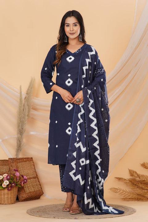 Latest designer handblock printed cotton kurti suit