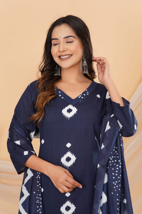 Latest designer handblock printed cotton kurti suit