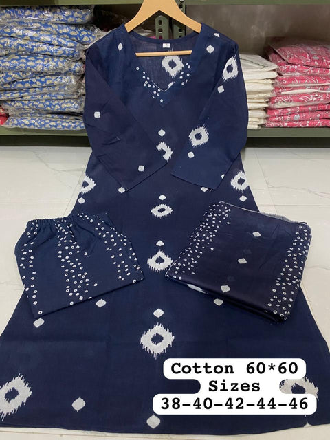 Latest designer handblock printed cotton kurti suit