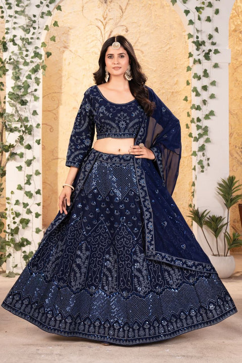 Embroidered Semi Stitched Lehenga Choli