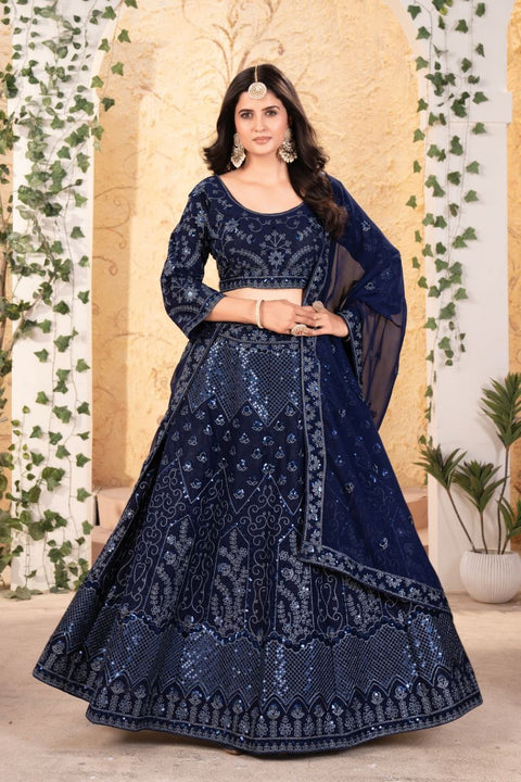 Embroidered Semi Stitched Lehenga Choli