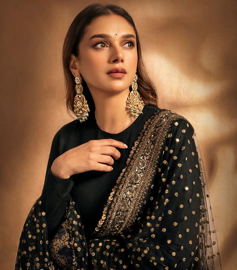 Georgette Party Wear Gown with embrodery dupatta