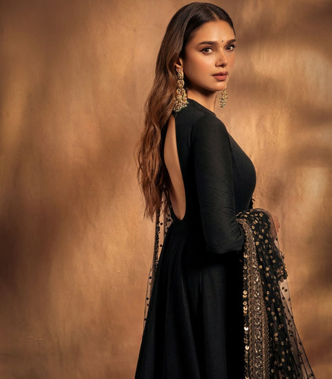 Georgette Party Wear Gown with embrodery dupatta