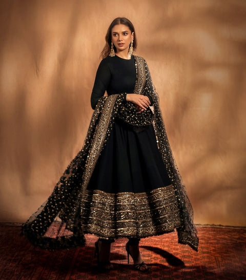 Georgette Party Wear Gown with embrodery dupatta