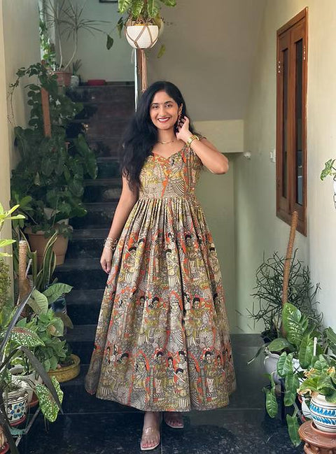 Beautiful Cotton Chanderi Paired With Georgette suit