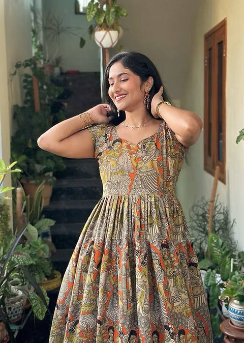 Beautiful Cotton Chanderi Paired With Georgette suit