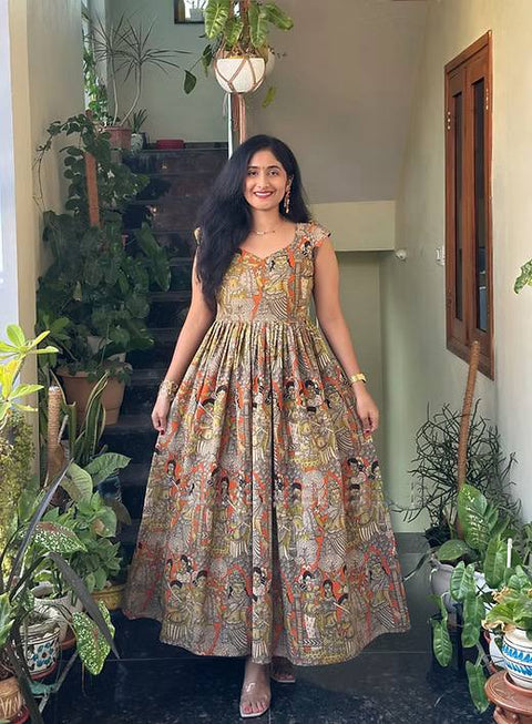 Beautiful Cotton Chanderi Paired With Georgette suit