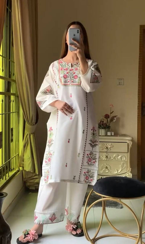 Fancy Design Party Wear Top Plazzo & Dupatta suit
