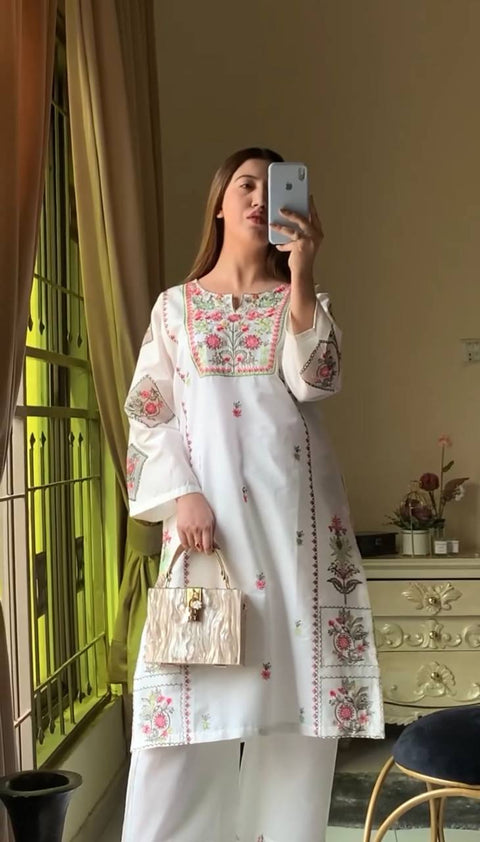 Fancy Design Party Wear Top Plazzo & Dupatta suit