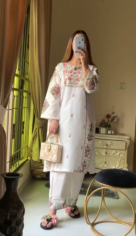 Fancy Design Party Wear Top Plazzo & Dupatta suit