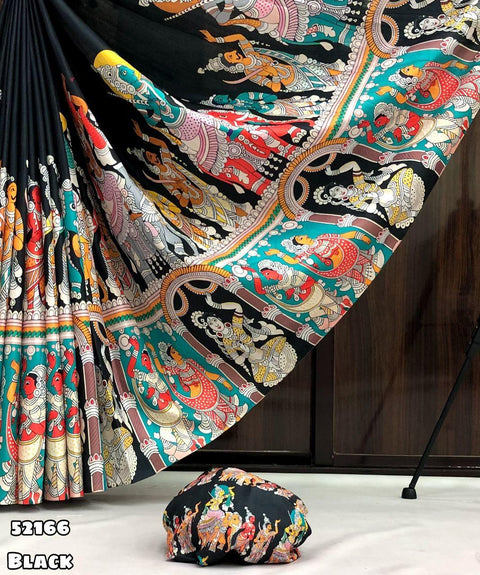 Cotton Digital Printed Saree With Weaving Zari Border