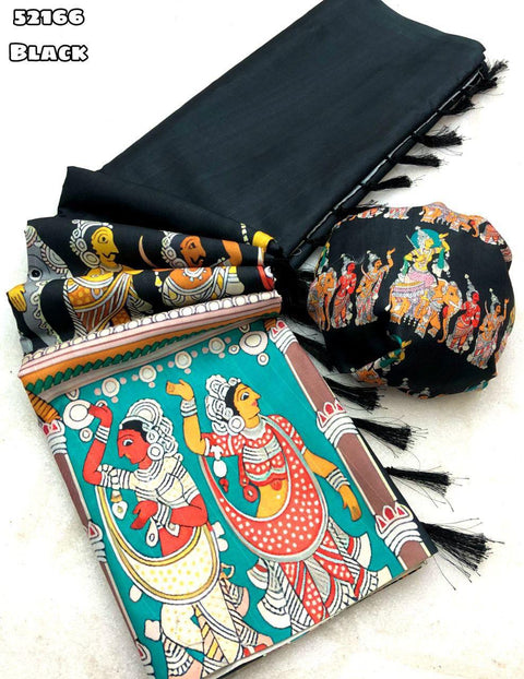 Cotton Digital Printed Saree With Weaving Zari Border