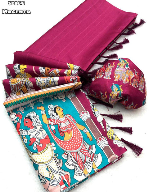 Cotton Digital Printed Saree With Weaving Zari Border