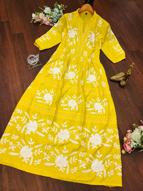 Rayon embroidery SEQUENCE work GOWN