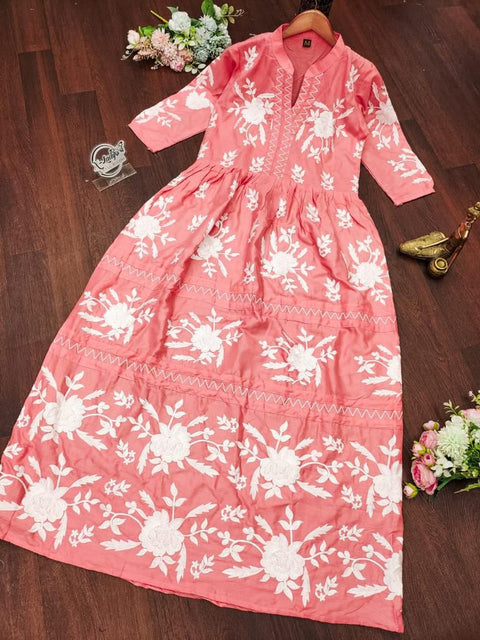 Rayon embroidery SEQUENCE work GOWN