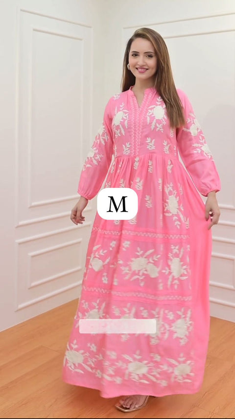 Rayon embroidery SEQUENCE work GOWN