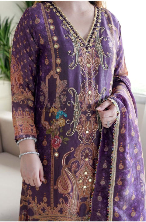 Embroidered  Georgette kurti pent with dupptta suit