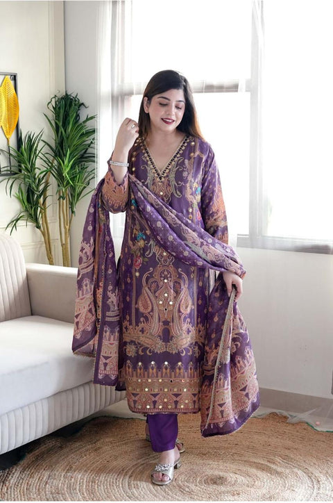 Embroidered  Georgette kurti pent with dupptta suit