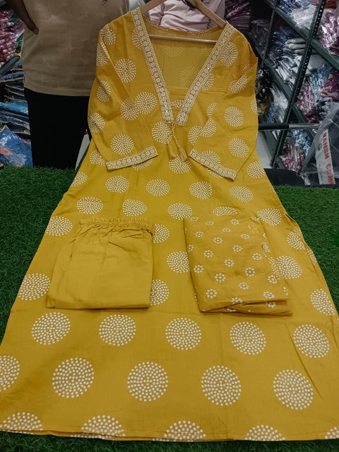 Rayon Fabric Printed Kurti Pant And Dupatta